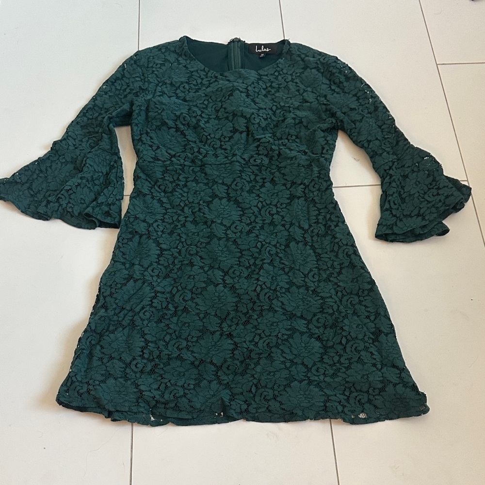 Lulu's green Lace Dress M women’s holiday Christmas